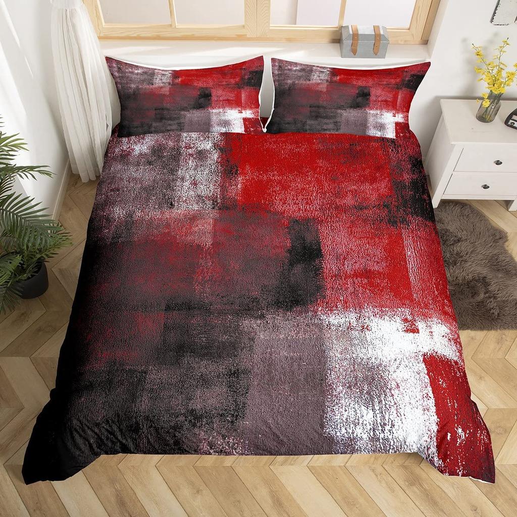 Ombre Duvet Cover for Kids Boy Girl,Colorful Oil Painting Bedding Set King, Abstract Art Artwork Comforter Cover with Pillowcase