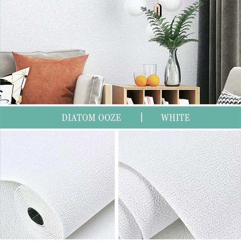 Self-Adhesive Waterproof Moisture-Proof Wall Decoration White 3d Wallpaper Bedroom Living Room TV Background Renovation Sticker