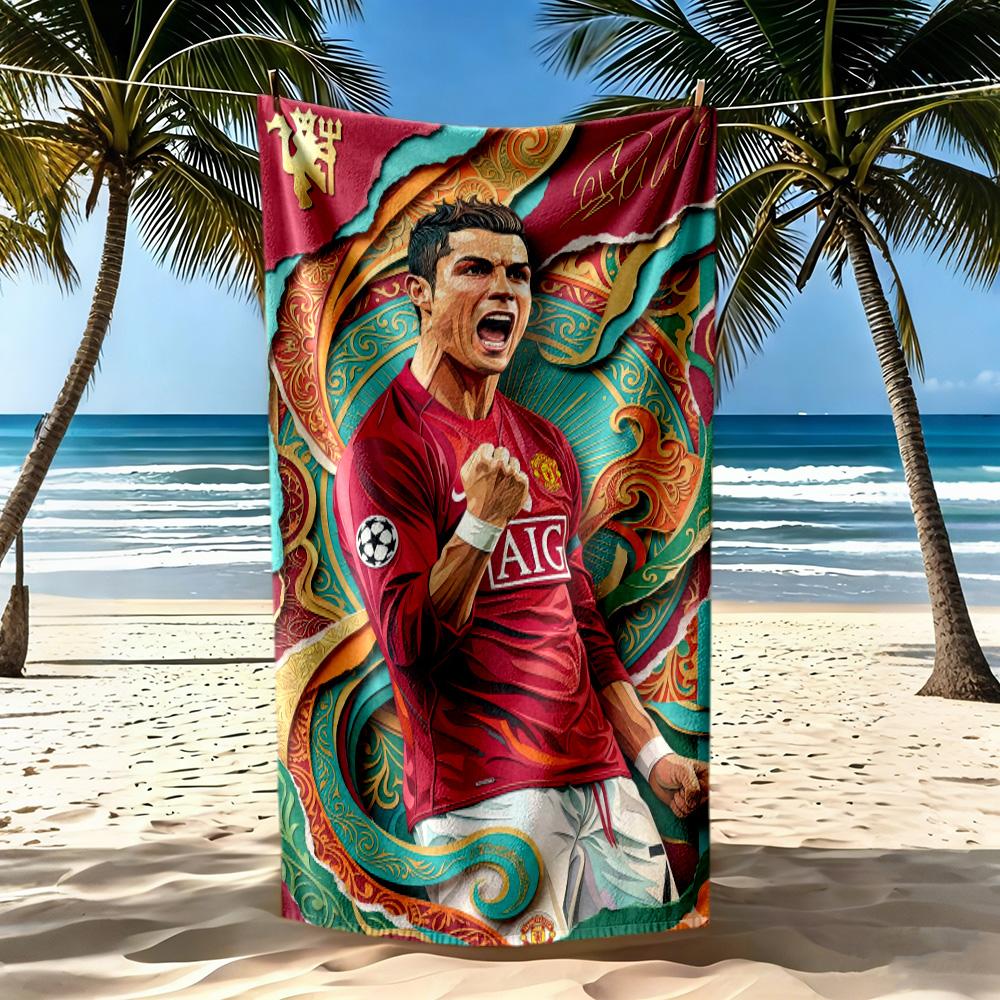 Cristiano Ronaldo Beach Towel Soft Durable Quickdry Comfortable Lightweight Suitable For Swimming Gym Camping Yoga Vacation