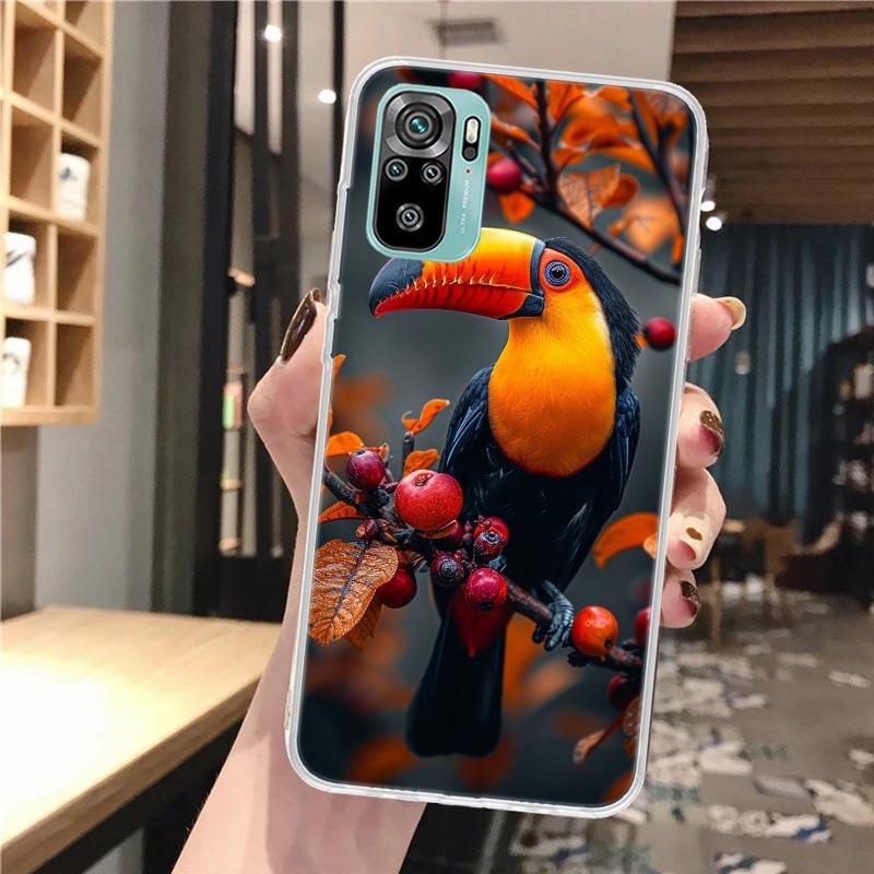Tropical Toucan Soft Phone Case For Xiaomi Redmi Note 14 14S 13 12S 12 11S 11 11E Pro Plus 11T 10S 10 9S 5G Pattern Cover Redmi