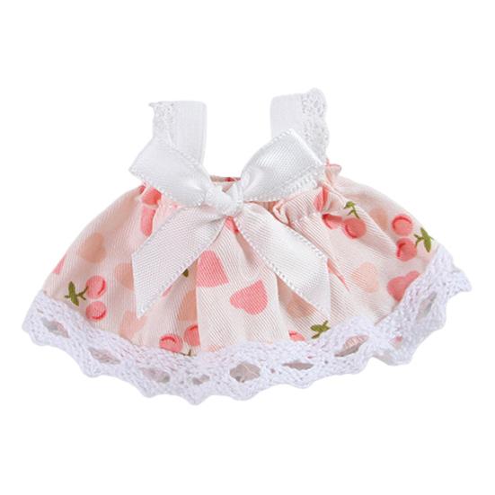Pet Printed Dress Lace Trim Vest Dress Summer Dress with Bow Pet Clothes for Hamster Guinea Pig Outing Dress-up