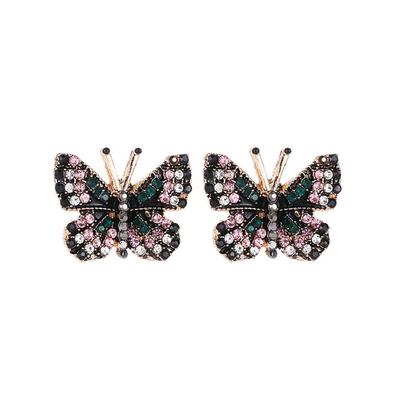 1 Çift Etnik Kadın Rhinestones Kelebek Küpeler Kız Kristal Kulak Küpeleri Akşam Partisi Mezuniyet Partisi Plaj Küpe Uçları Moda Aksesuarı