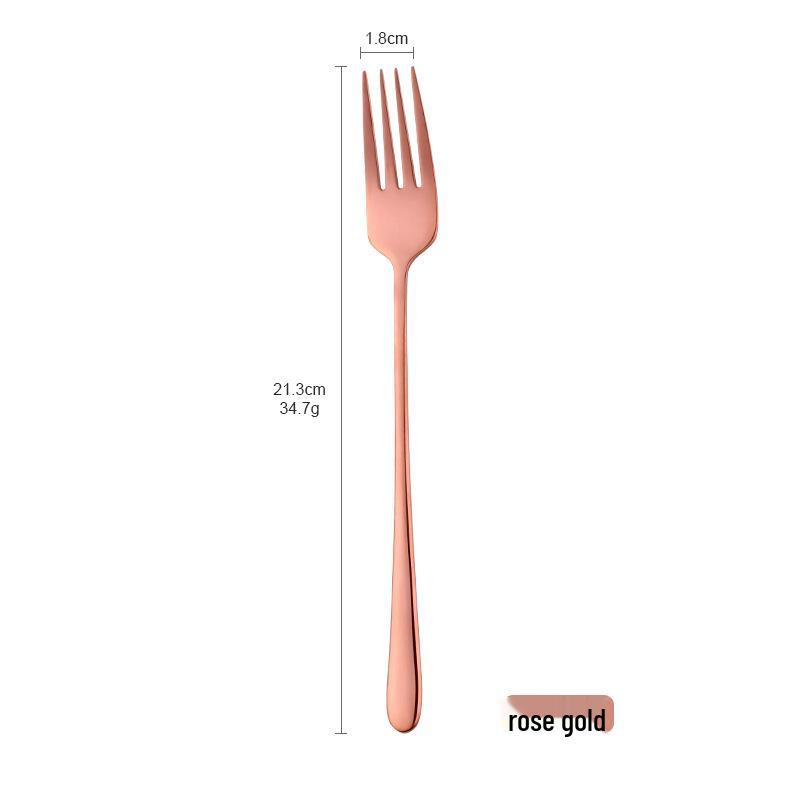 Korean Style 304 Stainless Steel Long Handle Fork - Ideal for Steak, Salad, and Western Tableware in Restaurants or Homes