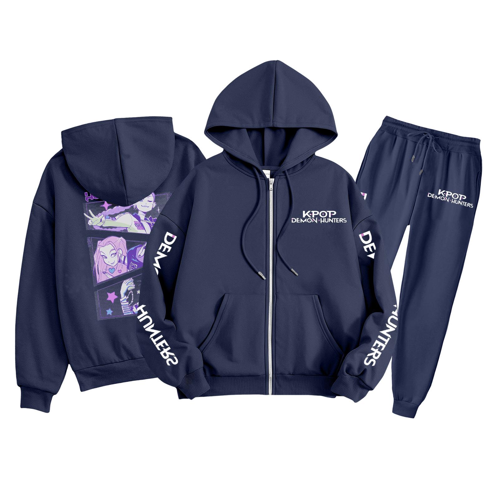 

Детская мода Толстовка с длинным рукавом, на молнии, с капюшоном, спортивные штаны с принтом, комплект толстовки с карманами 120