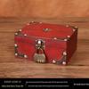 Vintage Wooden Jewelry Storage Box with Lock - Ideal for Earrings, Necklaces, Gifts, and Photography Props.