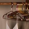 10pcs Matte Gold Hanger Clothes Horse  Aluminum Alloy Drying Rack Anti -slip Dress Towel Hangers Wardrobe Space Saver Organizer
