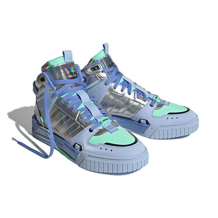 Adidas Neo D-Pad Mid Casual Slip-Resistant Durable High-Top Skate Shoes Unisex Sneakers Blue Silver HQ7026