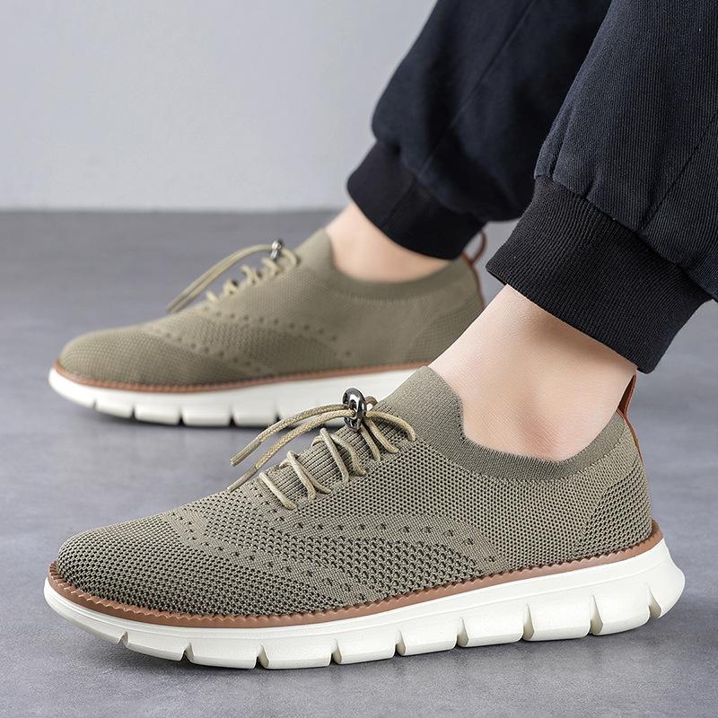 2025 Large Size Foreign Trade Summer Breathable Mesh Shoes Ultra-light Soft Sole British Simple Men's Casual Shoes Spot