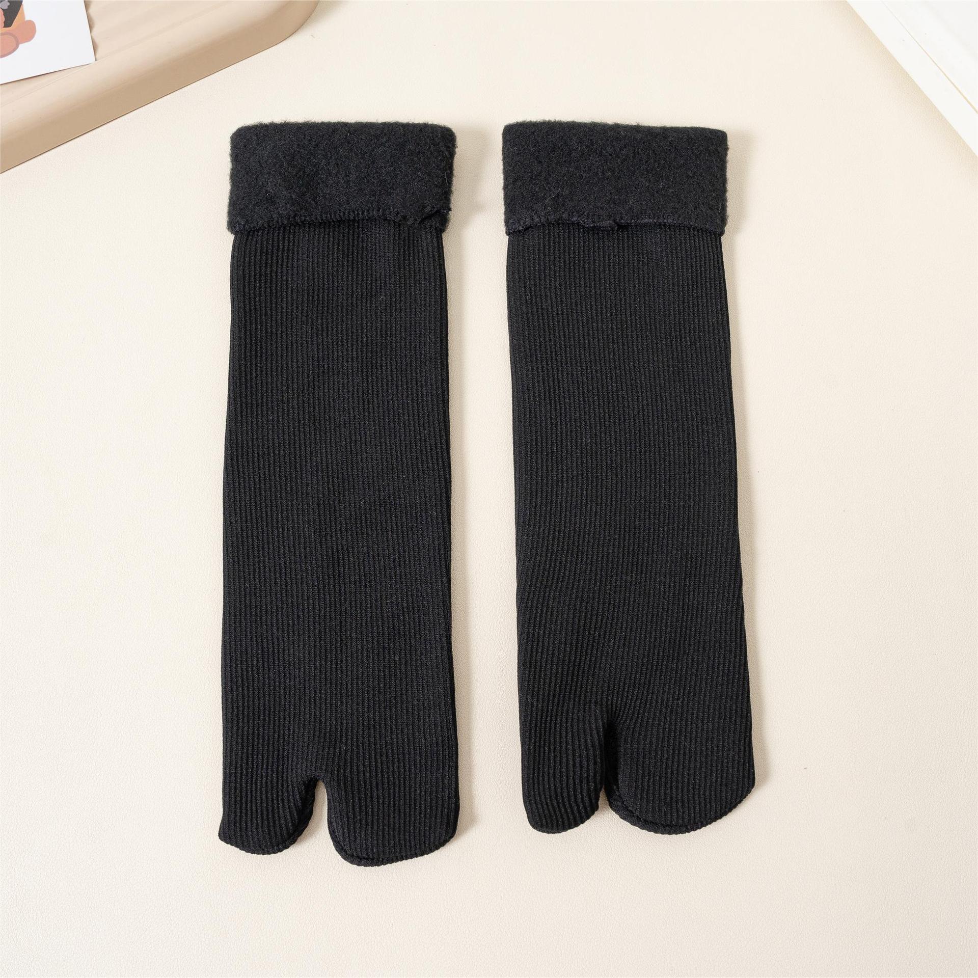 

Конфетный цвет Мягкие Гладкие Утолщенные Плюшевые Носки с 2 пальцами для женщин Средней длины Снежные носки Осень Зима Женские Носки с раздельными пальцами Теплые One Size