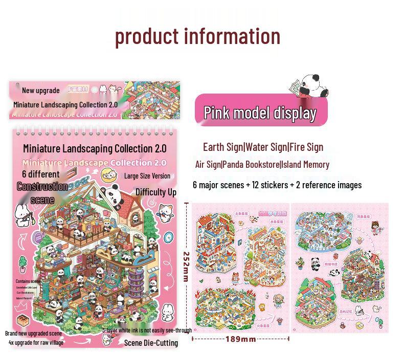 Upgraded 2.0 Large Landscape Sticker Book: DIY Miniature Scene Stacking & Educational Toy
