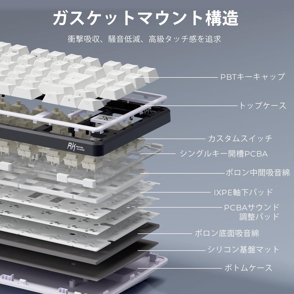 RK ROYAL KLUDGE X87 Gaming Japanese Translucent PBT Mechanical Compact Gasket RGB Online Driver Creamy Switches Keyboard, Layout, Keycaps, Keyboard,