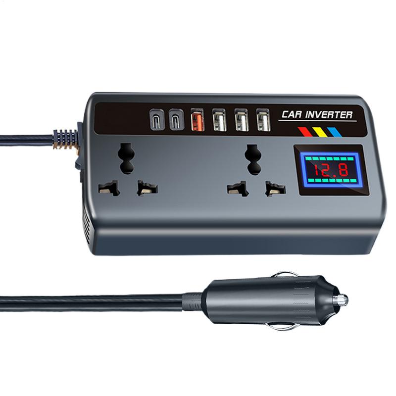 12V/24V To 220V Car Converter for Plug Outlet Car Inverter Outlet Fast Charging Ports Portable Automotive Charger Inverter 3 USB