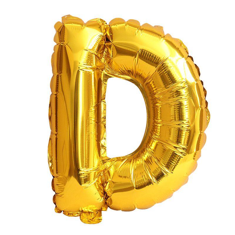 Elegant Gold Silver 16" Foil Letter Number Balloons For Birthday Party Decor