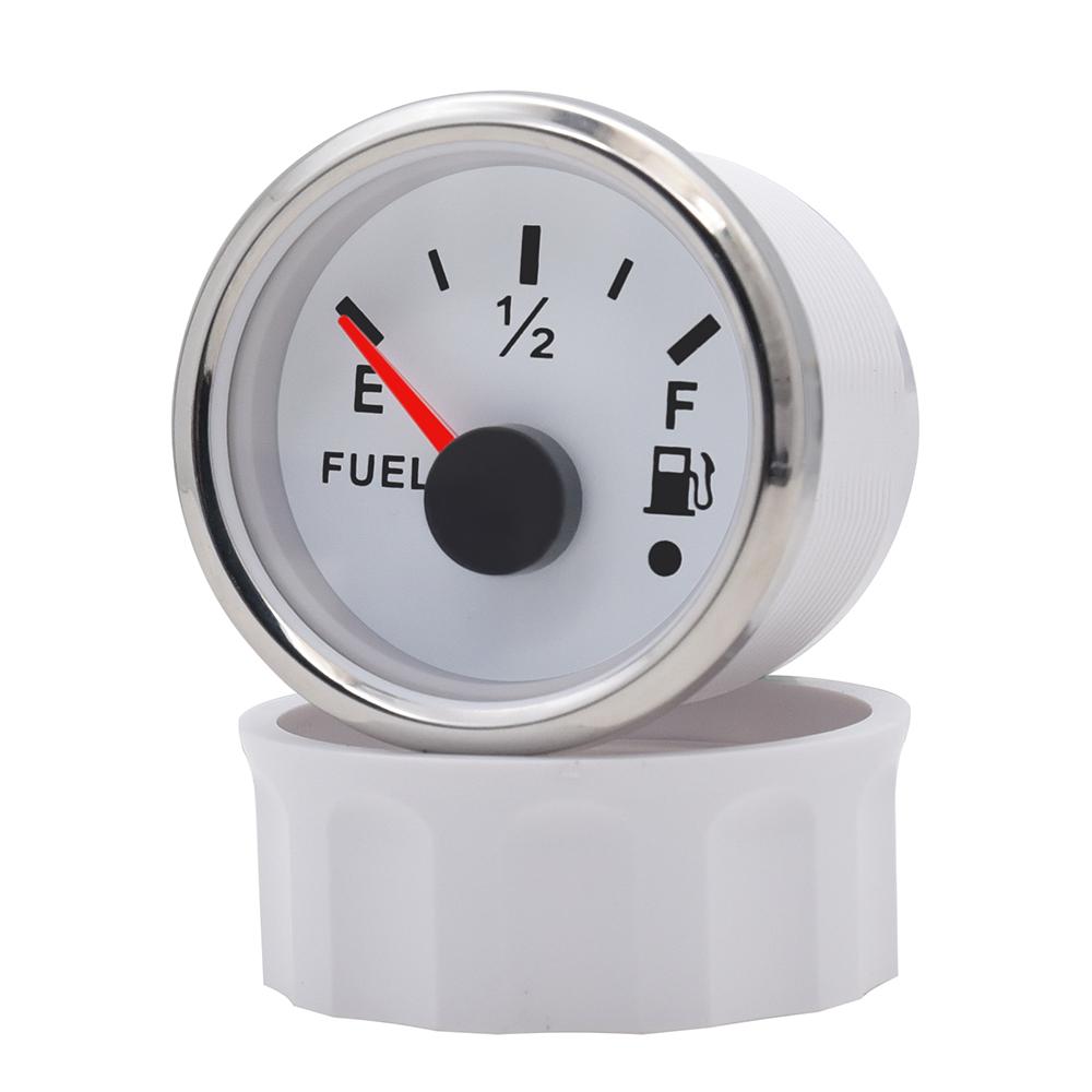 52MM Fuel Level Gauge 0-190 Ohm 7 LED Backlight With Alarm For Marine Car RV Camper Yacht Fuel Level Meter 12V/24V