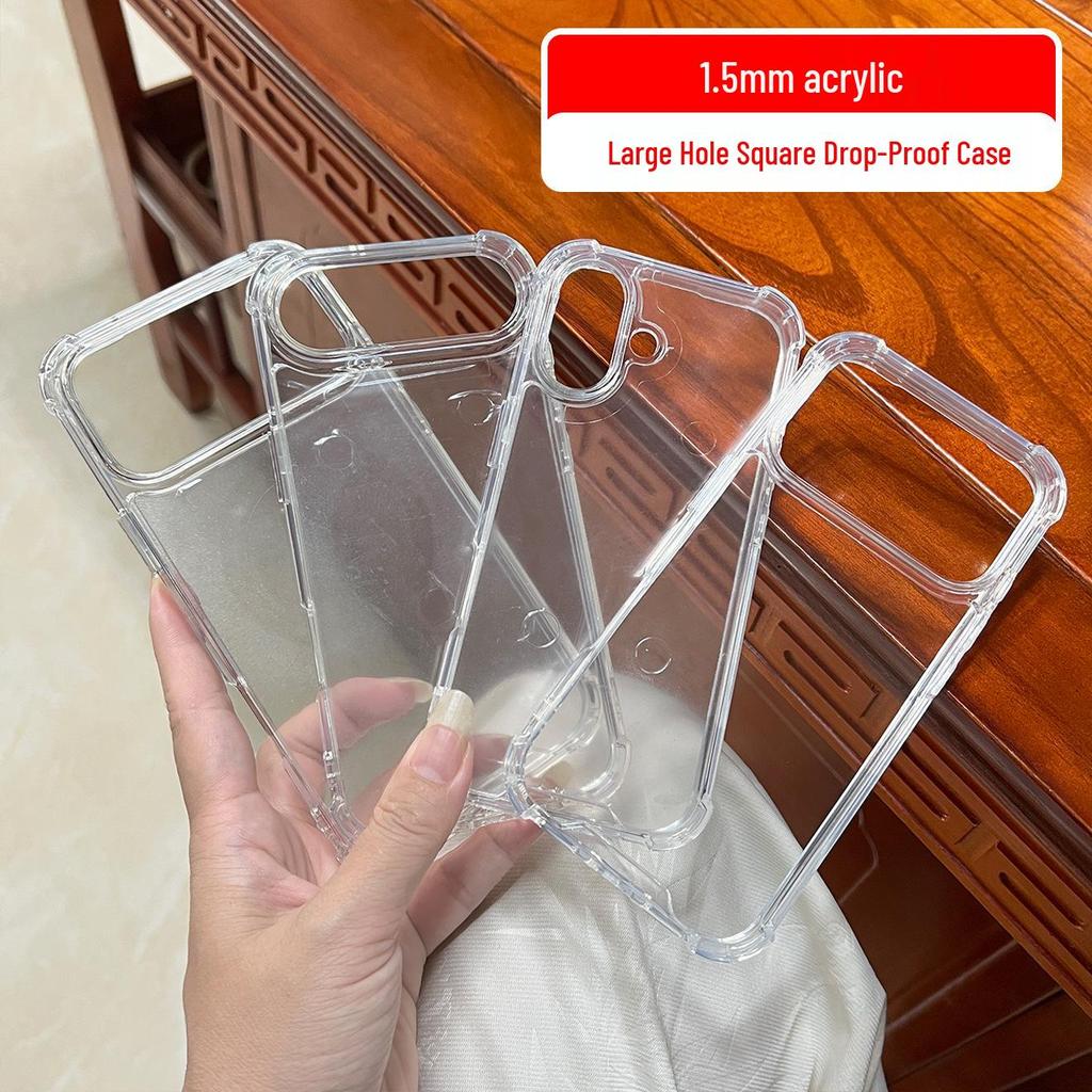 iPhone 15/X/XS/13/17 Pro Max Transparent Anti-Drop Acrylic Case