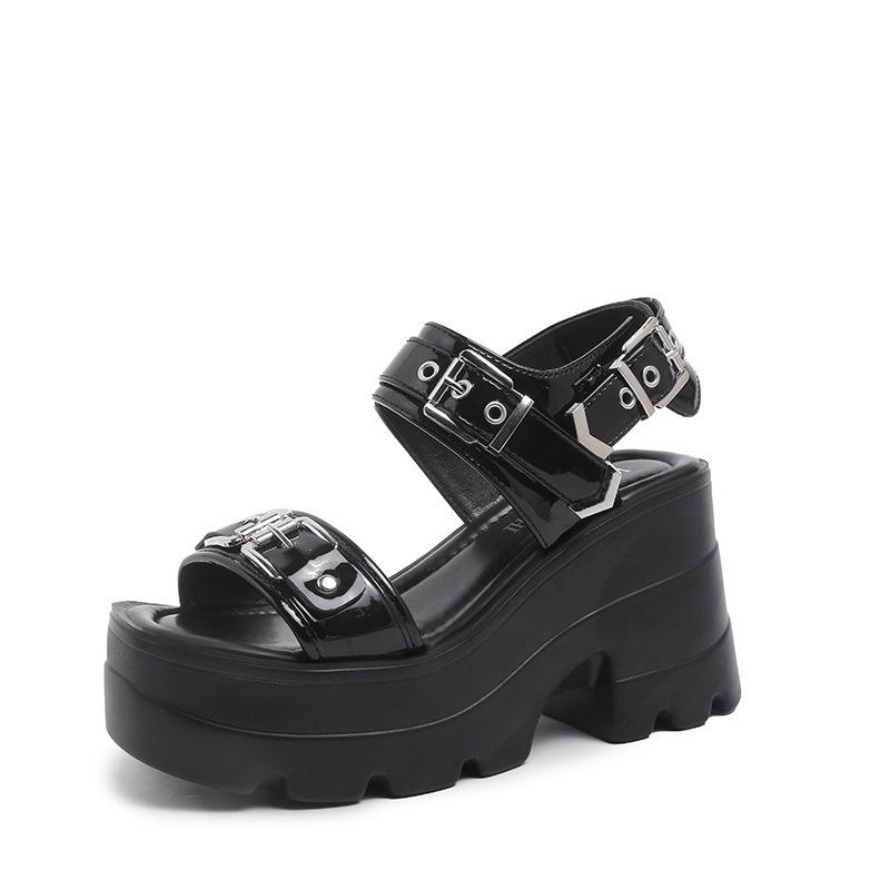High-end Platform Sandals Women's Summer Wear Fashion Summer One-word Drag Go Out Fashion Small Sandals