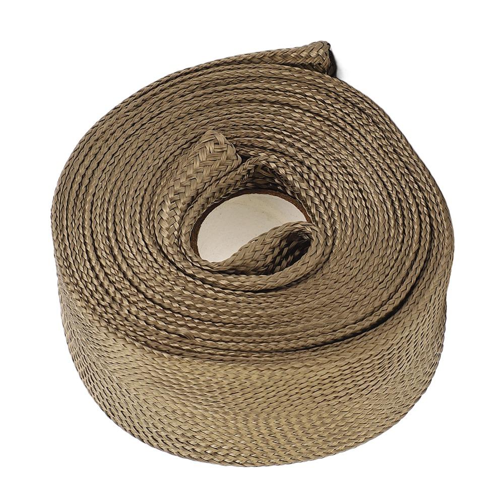 Durable Basalt Fiber Heat Shield Sleeve Heat Proof Fireproof Fuel Line Heat Shield Adjustable Exhaust Pipe Wrap Car Application