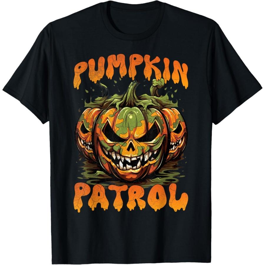 

Creepy Pumpkin Patrol Halloween, Scary Halloween Costume T-Shirt S