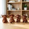 Rustic Highland Cow Ornament, Terracotta Color 3D Printed Cow Statue, Cute Highland Cow Figurine for Home Desk Shelf Farmhouse Decor
