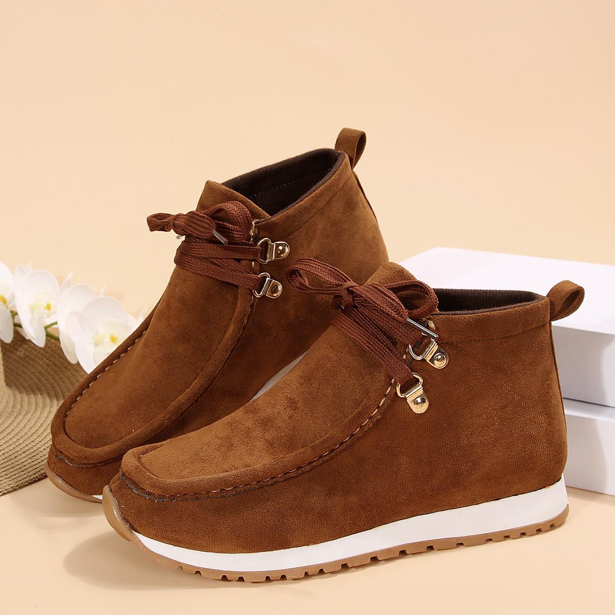 

Зимние теплые ботинки для снега, уличные короткие хлопковые туфли на танкетке для женщин, классические ботильоны на шнуровке из бархата для женщин 38