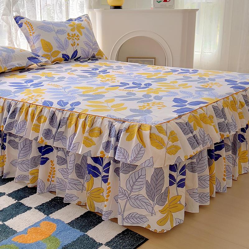 Double Bed Skirt Simple Style Bedspread Queen Size Bed Cover Breathable Mattress Protector Falda De Cama (Pillowcase Need Order)