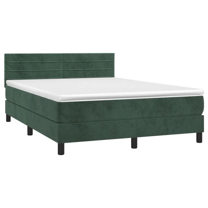 VidaXL Sommier à Lattes de Lit avec Matelas et LED, Lit Rembourré, Lit Double, Lit Adulte de Chambre à Coucher Intérieur, 3134468