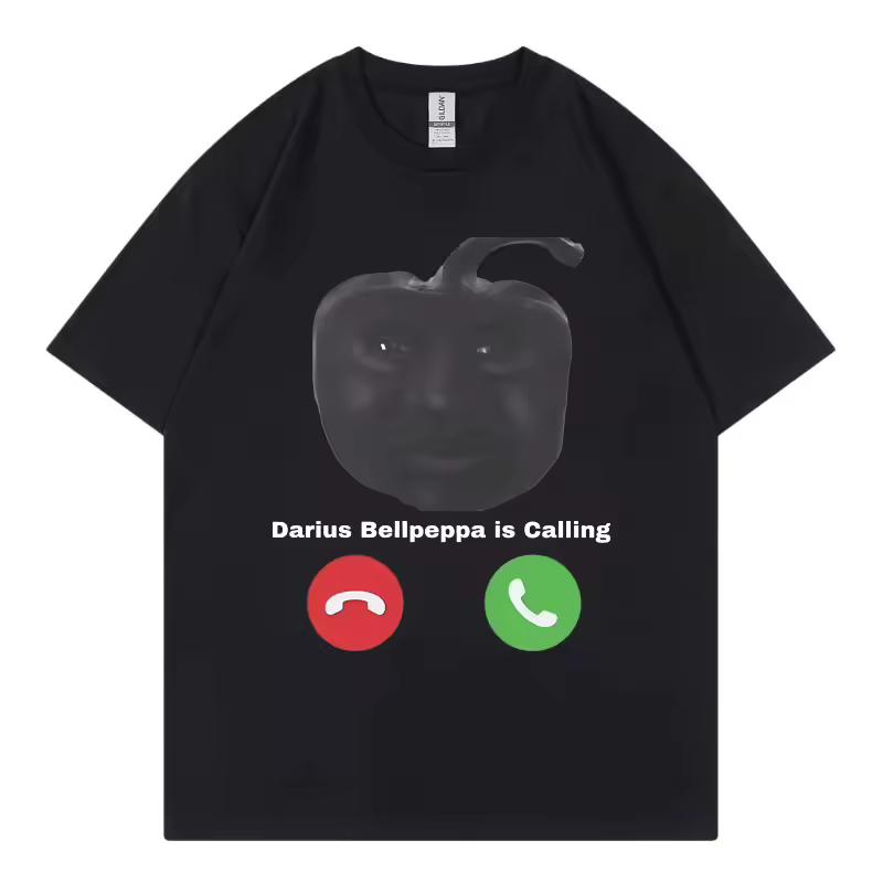 Darius Bellpeppa está llamando camisetas divertidas Meme moda de venta al por menor tendencia Camiseta de manga corta Camise