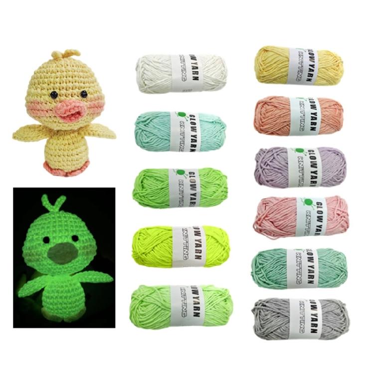 2mm Glowing Cotton Yarn for Handmade Hat Crochet Thread Supplies Knitting Yarn