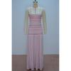 Women Summer Striped Spaghetti Strap Maxi Dress Backless High Waist Slim Fit Pleated Flared Hem Elegant Casual Vacation Bodycon Floor Length Sundress
