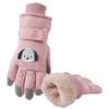 Children Ski Gloves Cartoon Thickened Fleece Winter Warmth Waterproof Fabric for Boys Girls Puppies Frostbite Prevention Sanrio