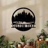 Custom Metal Wall Art, Personalized Address Sign, Pine Tree House Number Plate, Garage Door Decor