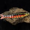 3Pcs Fishing Lures Hard Baits 3D Eyes Realistic Looking Vibrant Color Multi Jointed Slow Sinking Artificial Lure Fish Baits Kit