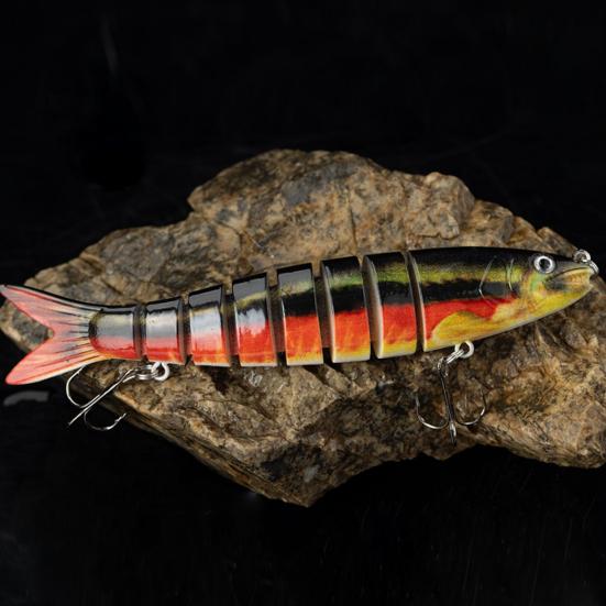 3Pcs Fishing Lures Hard Baits 3D Eyes Realistic Looking Vibrant Color Multi Jointed Slow Sinking Artificial Lure Fish Baits Kit