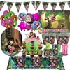 Masshaed Verjaardagsfeest Decoratie Tafelgerei Set Beren Borden Bekers Banner Ballonnen Kinderen Babyborrel Cadeaus Meisjes Fotohokje Prop