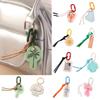 Acrylic Charms Retro Rope Woven Pendant Geometric Car Keyring Mobile Phone Pendant Fashion Cartoon Bag Chain Charms Men