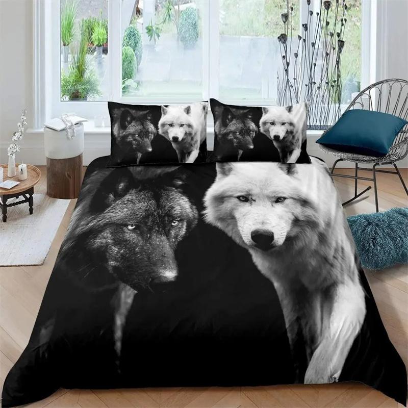 3D Wolf Duvet Cover Collection Animal Printed Single Twin Full Queen King Bedding Collections Euro Bedclothes Pillowcases For Children Kid