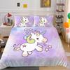 Unicorn Printing Bedding Cover Set Cute Duvet Cover Hot Sale Home Bed Clothes Boys Girls Bedroom Decor Single Double Size Bed Set