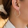 1 Pair Thick Chunky Hoop Earrings for Women, Large Round Circle Hooped Earrings, Hypoallergenic Lightweight Jewelry Gift