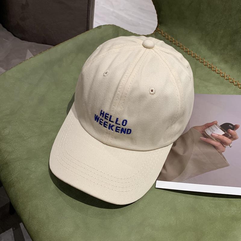 Letters HELLO Unisex student versatile baseball cap, summer sunshade casual soft-top hat, vintage baseball cap