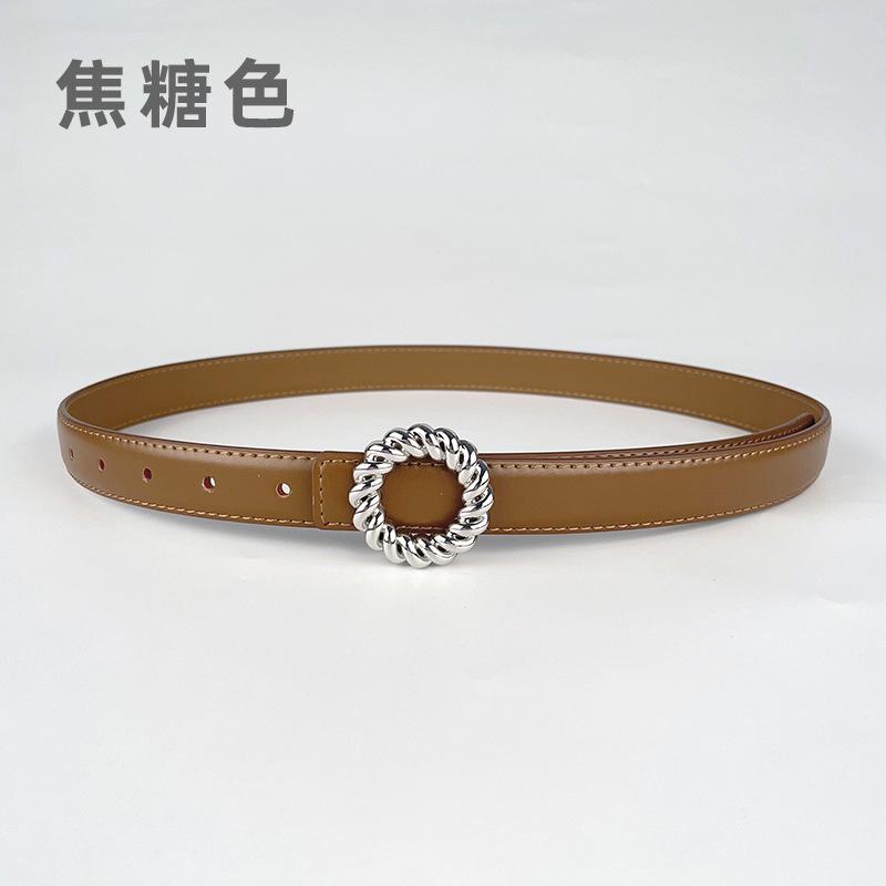 Leather Women'S Belt Cowhide Simple Match Casual Pants Jeans Decorative Women'S Belt