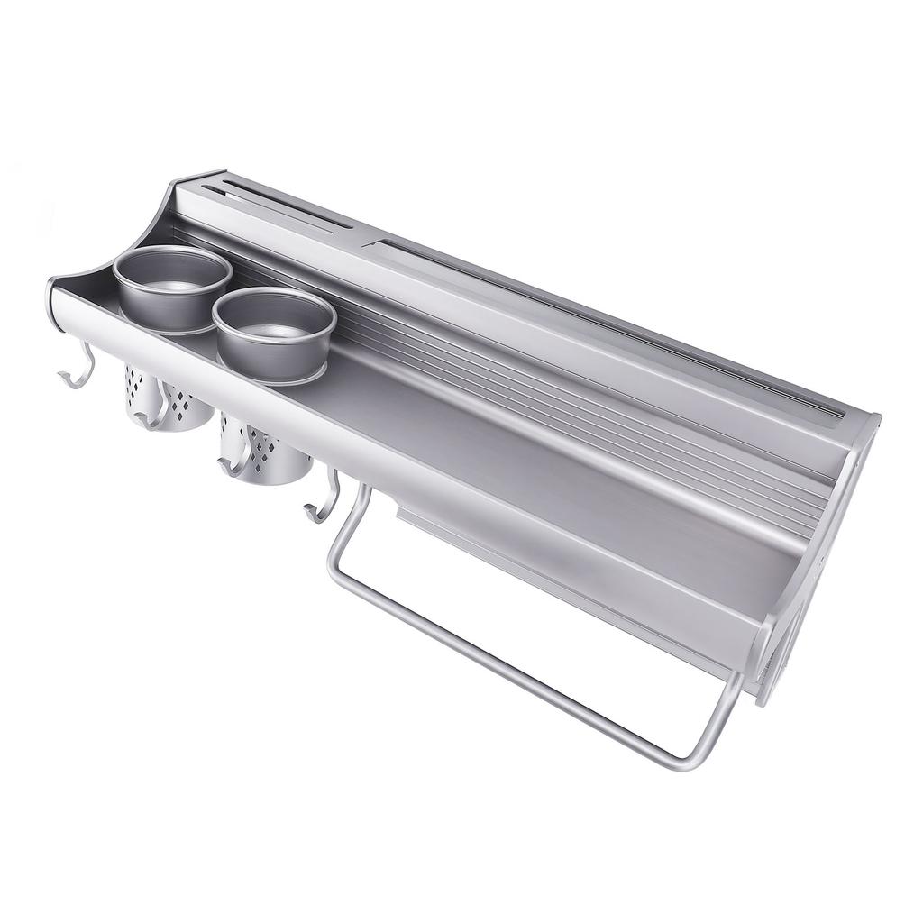 Wall Mounted Kitchen Organizer Rack Multipurpose Spice Rack Storage Shelf Aluminum Alloy Seasoning