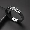 Metal Cuff Bracelet Sports Men's Silicone Bracelet Fashion Geometric Hollow Bracelet Men's Holiday Souvenir Gift