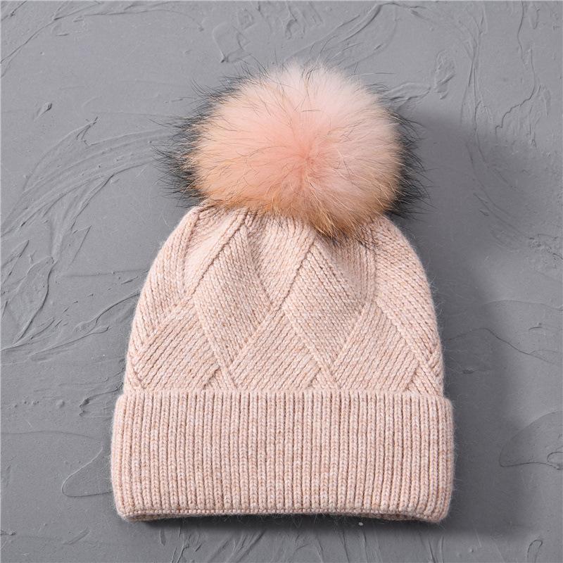Autumn and winter fine twill wool hat rabbit down rabbit fur hat soft men's and women's warm soft waxy knitted hat