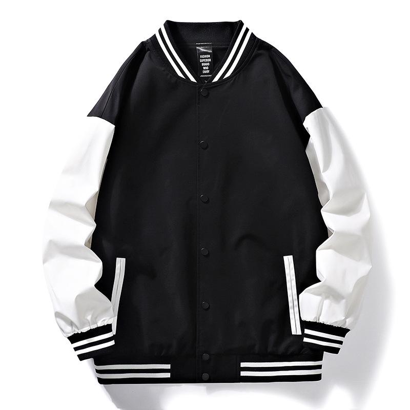 Autumn and Winter American Baseball Jersey Men's Stand-up Collar Jacket Loose Color Matching Simple Men's Jacket Jacket Men