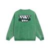 Li Ning Wade Collection Logo Print Pullover Fleece Lined Sweatshirt Unisex Cold Pine Green Washed AWDT143-9