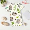 Girls Loose Fit Short Sleeve Dress Lightweight Round Neck Casual Dress with Animal Print Pattern for Kids Summer Wear