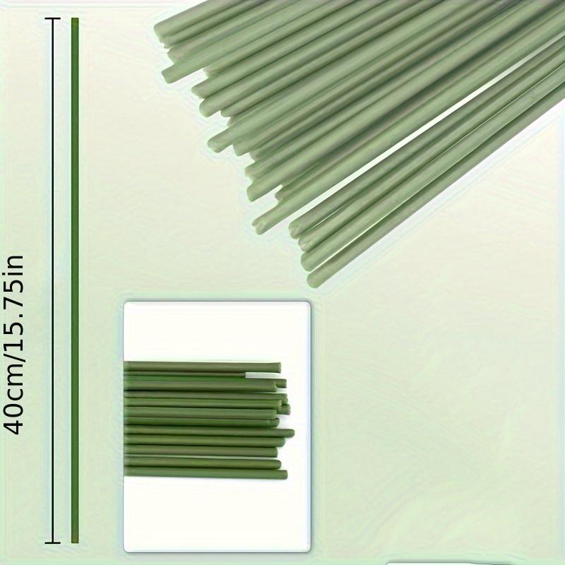 20pcs Green Flexible Plant Support Sticks For Orchids Peonies Roses Potted Flowers Heavy-Duty Plastic Metal Fiber Plant Stands