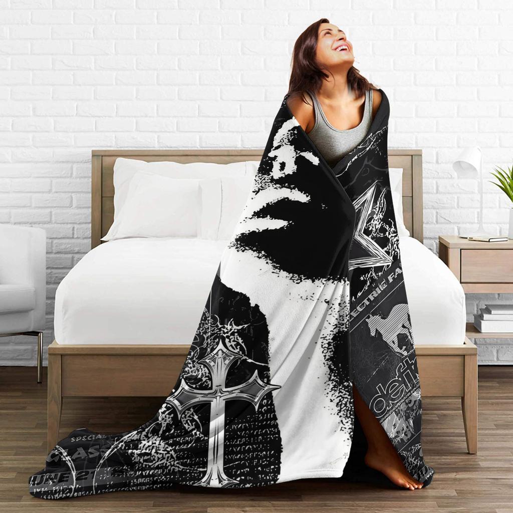 Coperte Trapuntate Deftones Nu Metal Calde Morbide Soffici Peluche Coperta da Lanciare per Decorazione Casa Viaggio Ufficio Copriletto in Flanella Copriletto