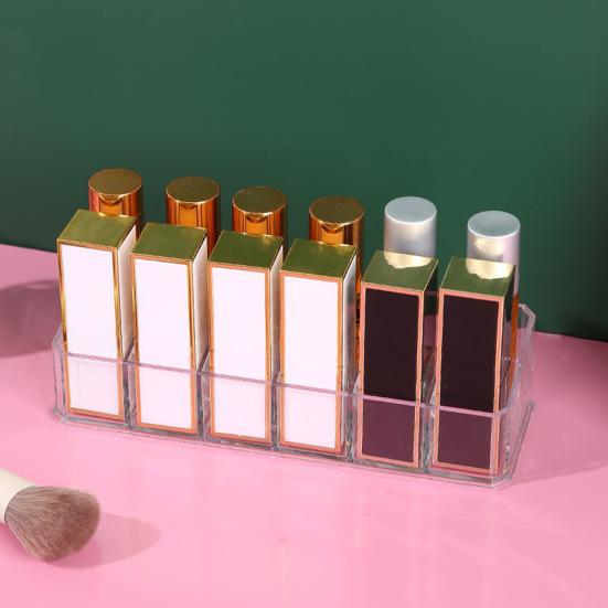Lipstick Storage Box Save Space Transparent 12/18/36 Grids Women Makeup Lip Glaze Holder Daily Use