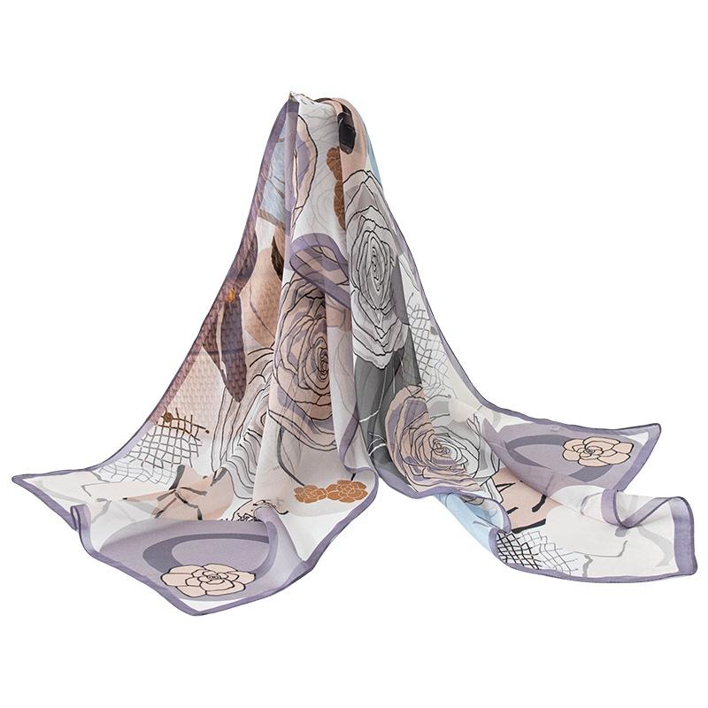 spring and summer fashion high-end mulberry silk summer sun protection shawl thin neck protection foreign style scarf
